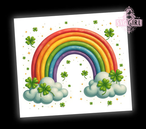St. Patrick's Rainbow Shamrock Tumbler, Rainbow Drinkware, Sublimation Tumbler, Irish Holiday Cup, Shamrock Tumbler, Leprechaun Gift, Colorful St. Paddy's Day Decor Sublimation SvggirlplusArt 