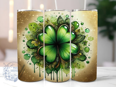 St Patrick's Shamrock 20oz Skinny Tumbler, St Patrick's Day Tumbler Png, Straight & Tapered Tumbler Wrap, Instant Digital Download Sublimation ToriDesigns 