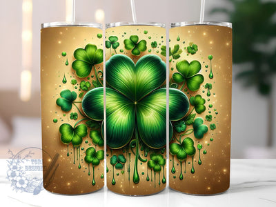 St Patrick's Shamrock 20oz Skinny Tumbler, St Patrick's Day Tumbler Png, Straight & Tapered Tumbler Wrap, Instant Digital Download Sublimation ToriDesigns 