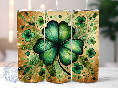 St Patrick's Shamrock 20oz Skinny Tumbler, St Patrick's Day Tumbler Png, Straight & Tapered Tumbler Wrap, Instant Digital Download Sublimation ToriDesigns 