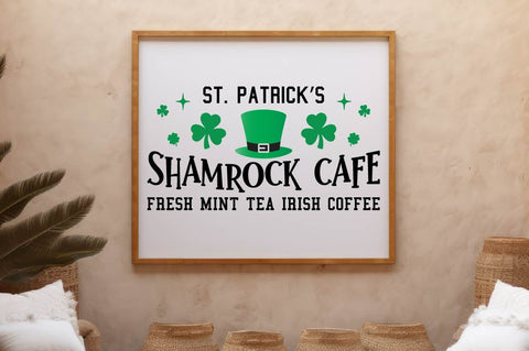 St. Patrick’s Shamrock Cafe Fresh Sign SVG Design SVG Regulrcrative 