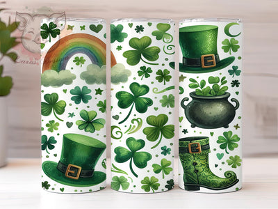 St. Patrick's Shamrock Green Tumbler, Shamrock Tumbler, 20oz Tumbler Wrap, Sublimation Design, Green Tumbler, Holiday Drinkware, Irish Decor Sublimation Lara' s Designs 