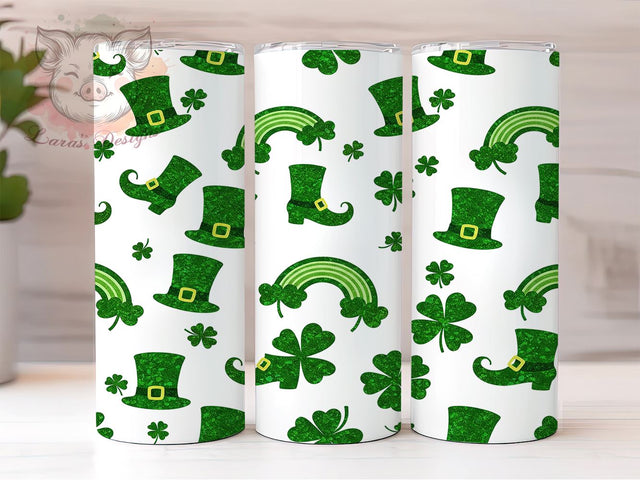 St. Patrick's Shamrock Green Tumbler, Shamrock Tumbler, 20oz Tumbler Wrap, Sublimation Design, Green Tumbler, Holiday Drinkware, Irish Decor Sublimation Lara' s Designs 