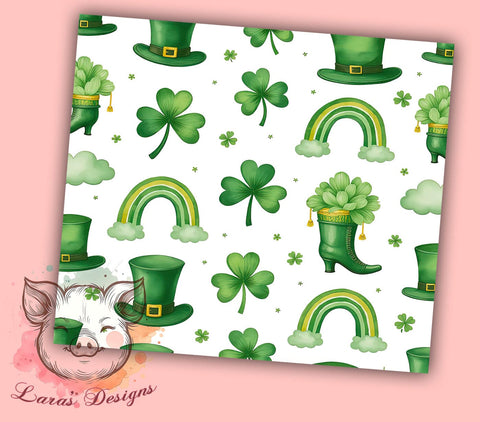St. Patrick's Shamrock Green Tumbler, Shamrock Tumbler, 20oz Tumbler Wrap, Sublimation Design, Green Tumbler, Holiday Drinkware, Irish Decor Sublimation Lara' s Designs 