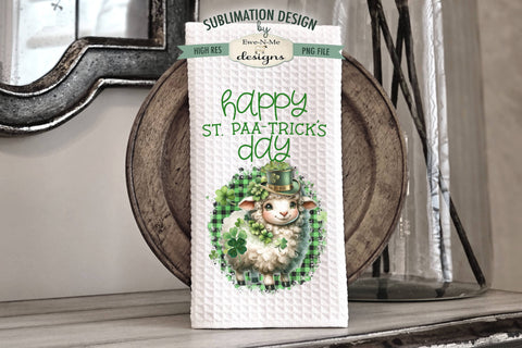 St Patricks Sheep Sublimation Kitchen Towel Designs Sublimation Ewe-N-Me Designs 