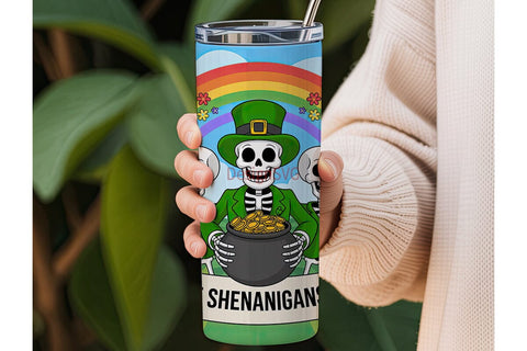 St. Patrick's Skeletons Tumbler Wrap Sublimation DesignSVG 