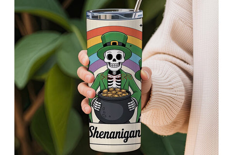 St. Patrick's Skeletons Tumbler Wrap Sublimation DesignSVG 