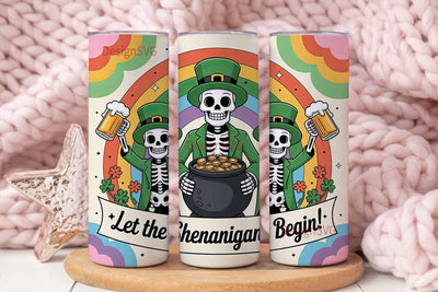 St. Patrick's Skeletons Tumbler Wrap Sublimation DesignSVG 