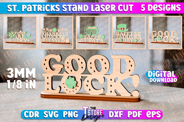 St. Patrick's Stand | Decorative Stand Laser Cut | CNC File SVG The T Store Design 