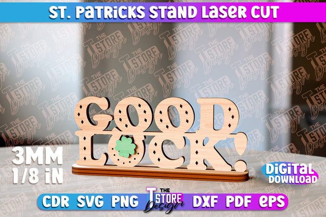 St. Patrick's Stand | Decorative Stand Laser Cut | CNC File SVG The T Store Design 