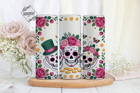 St. Patrick's Sugar Skull Tumbler Wrap Sublimation sassyprint 
