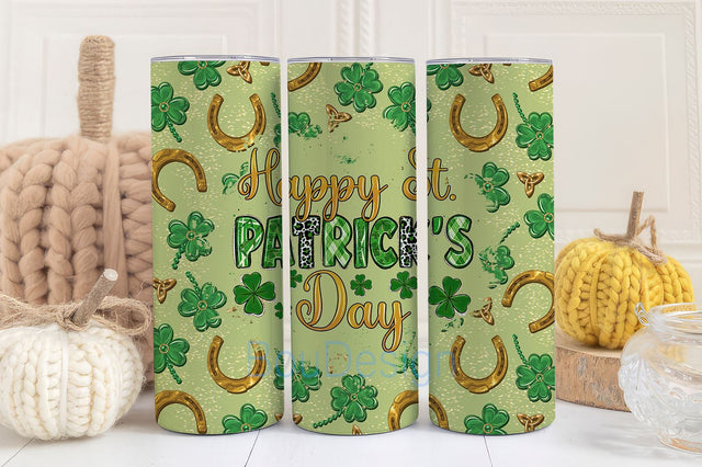 St Patrick's Tumbler Wrap 20 oz Skinny Tumbler Sublimation Design, Shamrock Tumbler Wrap St Patrick's Day Tumbler PNG, Digital Download Sublimation BouDesign 