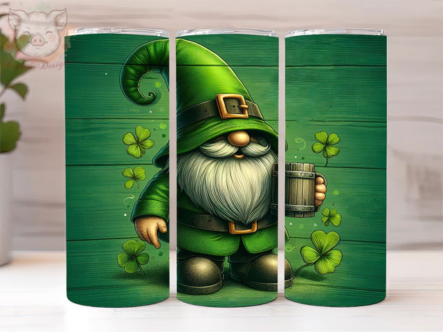 St. Patrick's Tumbler Wrap, Gnome Tumbler PNG, St Patrick's PNG Downloads, 20oz Tumbler Png, Sublimation Design, Digital, Digital Download PNG Sublimation Lara' s Designs 
