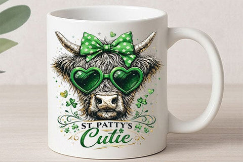 St Patty’s Cutie Cow PNG | Cute Shamrock Sublimation Design SVG BillahCrafts 
