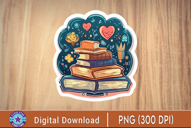 Stacked Book Lover Sticker, funny book stickers, books laptop decals SVG FiveStarCrafting 