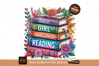 Stacked Books With Floral Illustrations Sublimation Png Sublimation Designangry 