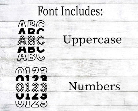 Stacked Checkered Font TTF, Stacked Font otf, Mirror Font svg, Stacked Letters png, Stacking Font, Cricut Font, Procreate, Mirror Letters SVG Sassy Vector Girl 