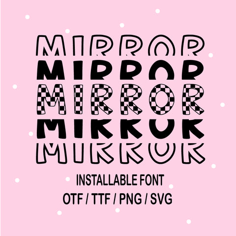 Stacked Checkered Font TTF, Stacked Font otf, Mirror Font svg, Stacked Letters png, Stacking Font, Cricut Font, Procreate, Mirror Letters SVG Sassy Vector Girl 