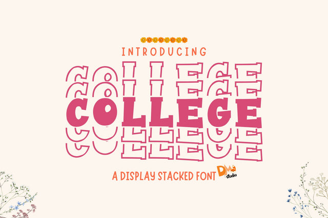 Stacked College Font Dm Letter Studio 