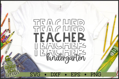Stacked Kindergarten Teacher SVG File SVG Crunchy Pickle 