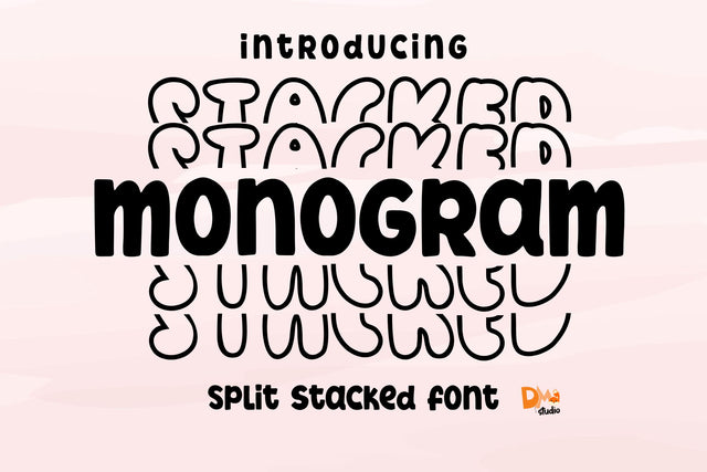 Stacked Monogram Font Dm Letter Studio 