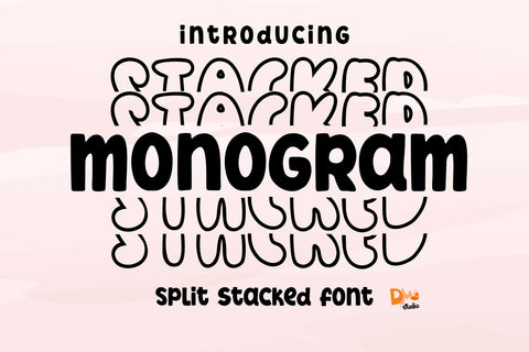 Stacked Monogram Font Dm Letter Studio 