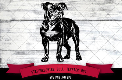 Staffordshire Bull Terrier Dog SVG, Dog SVG, Logo - Digital Download with Commercial License for Cricut, Silhouette, Scan N Cut Crafting SVG Loveleen Kaur 