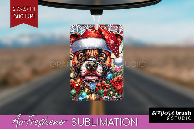 Staffordshire Terrier Funny Christmas Dog Air Freshener Sublimation OrangeBrushStudio 