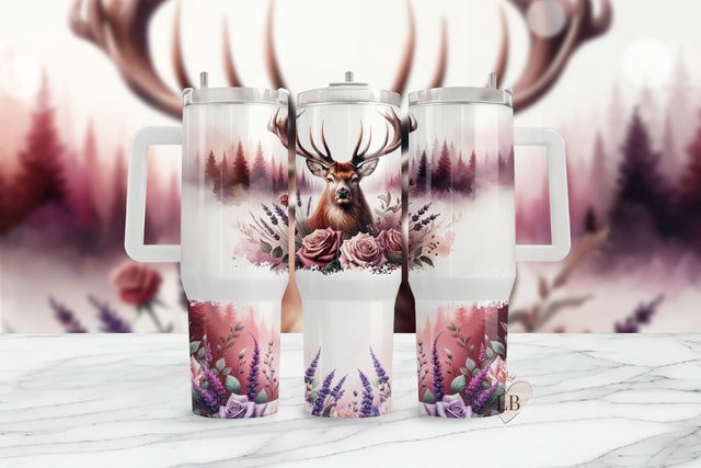 Stag 40oz Tumbler Wrap Sublimation Design Sublimation BijouBay 
