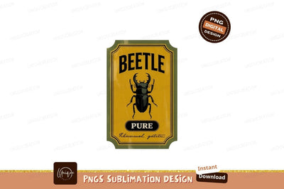 Stag beetle label design insect black Sublimation Designangry 