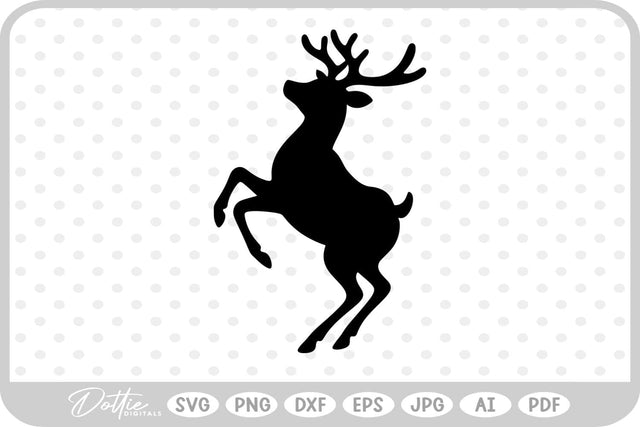 Stag Deer Reindeer SVG DottieDigitals 