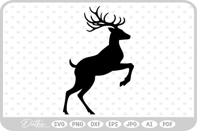 Stag Deer Reindeer SVG DottieDigitals 
