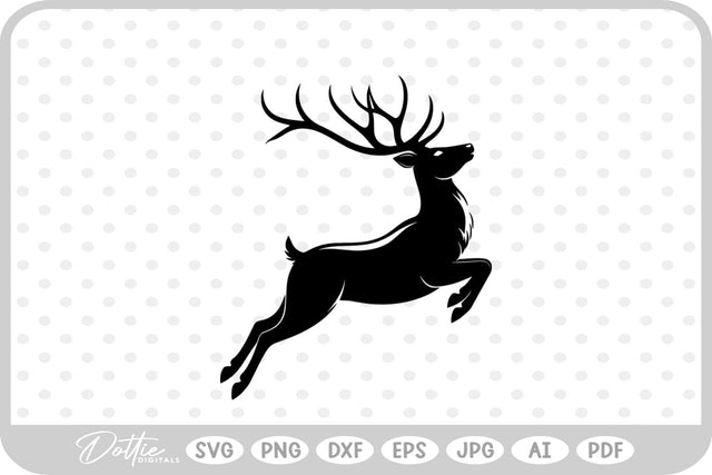 Stag Deer Reindeer SVG DottieDigitals 