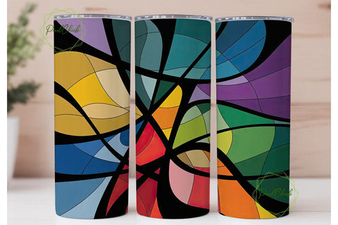 Stained Glass Abstract 20oz Tumbler Wrap Sublimation PixelChick 