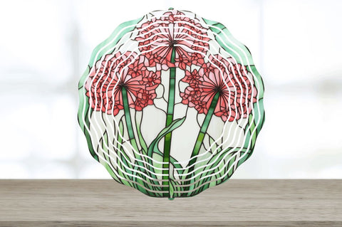 Stained Glass Allium Flowers Wind Spinner Sublimation Regulrcrative 