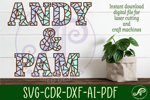 Stained glass alphabet set. 2 layer letters. 54 letters SVG APInspireddesigns 