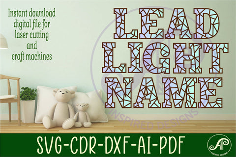 Stained glass alphabet set. 2 layer letters. 54 letters SVG APInspireddesigns 