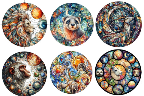 Stained Glass Animal Sublimation Clipart Sublimation designartist 