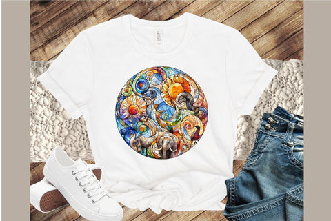 Stained Glass Animal Sublimation Clipart Sublimation designartist 