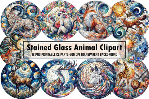 Stained Glass Animal Sublimation Clipart Sublimation designartist 