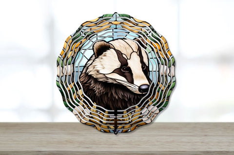 Stained Glass Badger Wind Spinner Bundle Sublimation Regulrcrative 