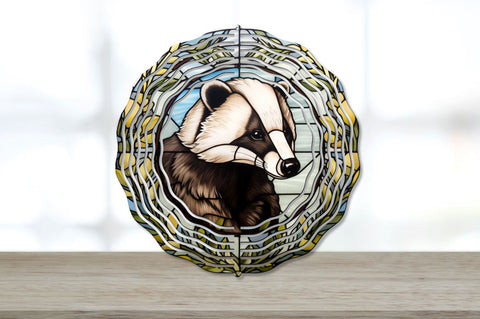 Stained Glass Badger Wind Spinner Bundle Sublimation Regulrcrative 