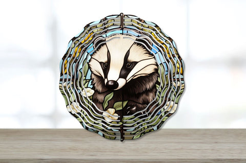 Stained Glass Badger Wind Spinner Bundle Sublimation Regulrcrative 