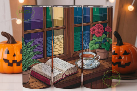 Stained Glass Bookshelf 20oz Tumbler Sublimation PixelChick 