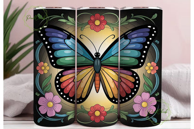 Stained Glass Butterfly 20oz Tumbler Sublimation PixelChick 