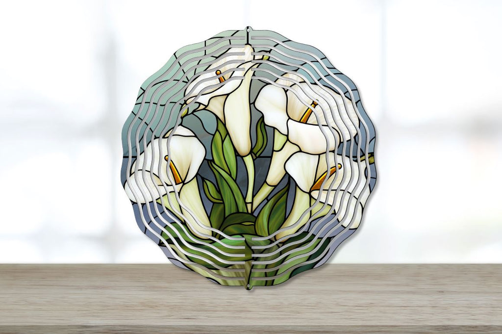 Stained Glass Calla Lily Flowers Wind Spinner Sublimation Bundle - So ...
