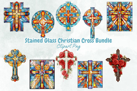 Stained Glass Christian Cross Bundle Sublimation Designangry 