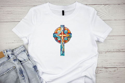 Stained Glass Christian Cross Bundle Sublimation Designangry 