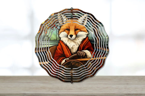 Stained glass Christmas Fox Santa car Wind Spinner Bundle Sublimation Regulrcrative 
