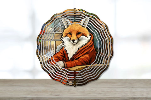 Stained glass Christmas Fox Santa car Wind Spinner Bundle Sublimation Regulrcrative 